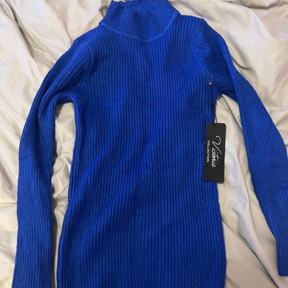 Royal blue turtle neck sweater
